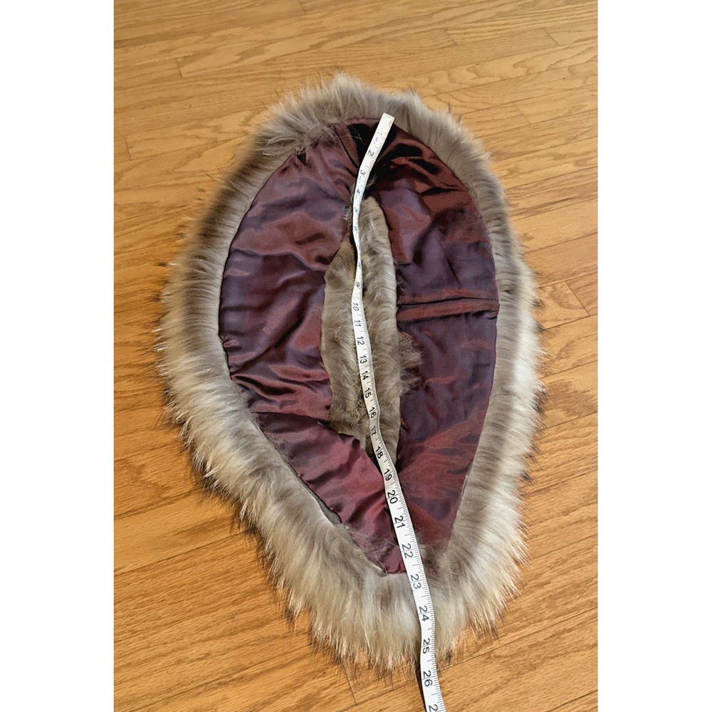Vintage Real Fur Collar Hook Closure 46"x5" Mob Wife Gorpcore Whimsygoth - Picture 6 of 8